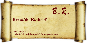 Bredák Rudolf névjegykártya
